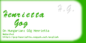 henrietta gog business card