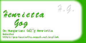 henrietta gog business card